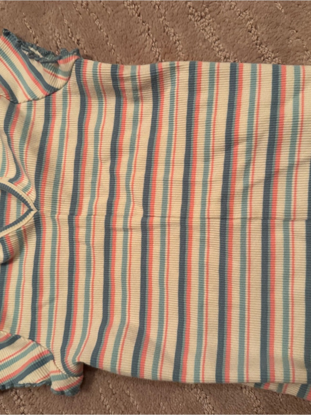 Design History Girls' Striped Knit Tank Top in Blue, Pink & Cream